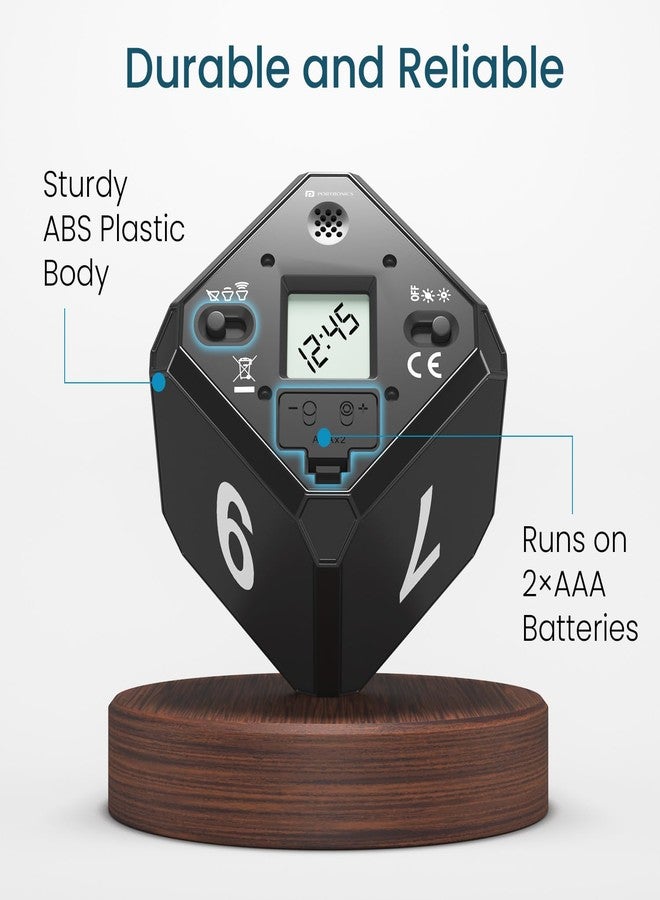 بورترونيكس مؤقت بورتونيكس تايم آوت الذكي، مكعب عد تنازلي لمدة 1، 5، 7، 9 دقائق مع منبه صوتي ومرئي لإدارة أفضل للوقت في المطبخ، ودراسة الأطفال، والألعاب، والتمارين الرياضية، والتأمل، واليوغا (أسود) - Image 3